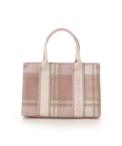 ロゴテープチェックハンドバッグ(FREE ピンク): SAMANTHAVEGAサマンサ