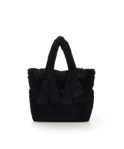 シフォンリボンファーハンドバッグ