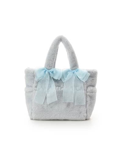 シフォンリボンファーハンドバッグ