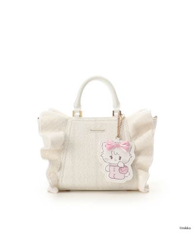 Lil ala mode×SAMANTHAVEGAコレクション ツイードフリルハンドバッグ