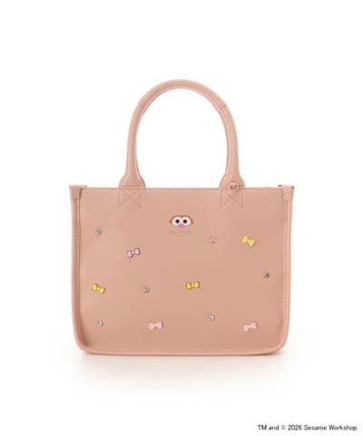 m*0様 ウォールナッツ(ラミネート)×フェイクレザー トートバッグ✩.*˚ セサミストリートコレクション「ゾーイ」トートバッグ(FREE オレンジ