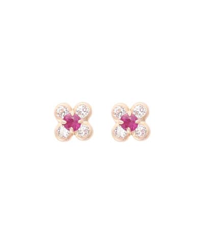 ルビーフラワー ピアス