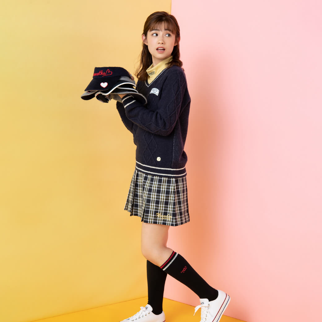 チェック柄スカート