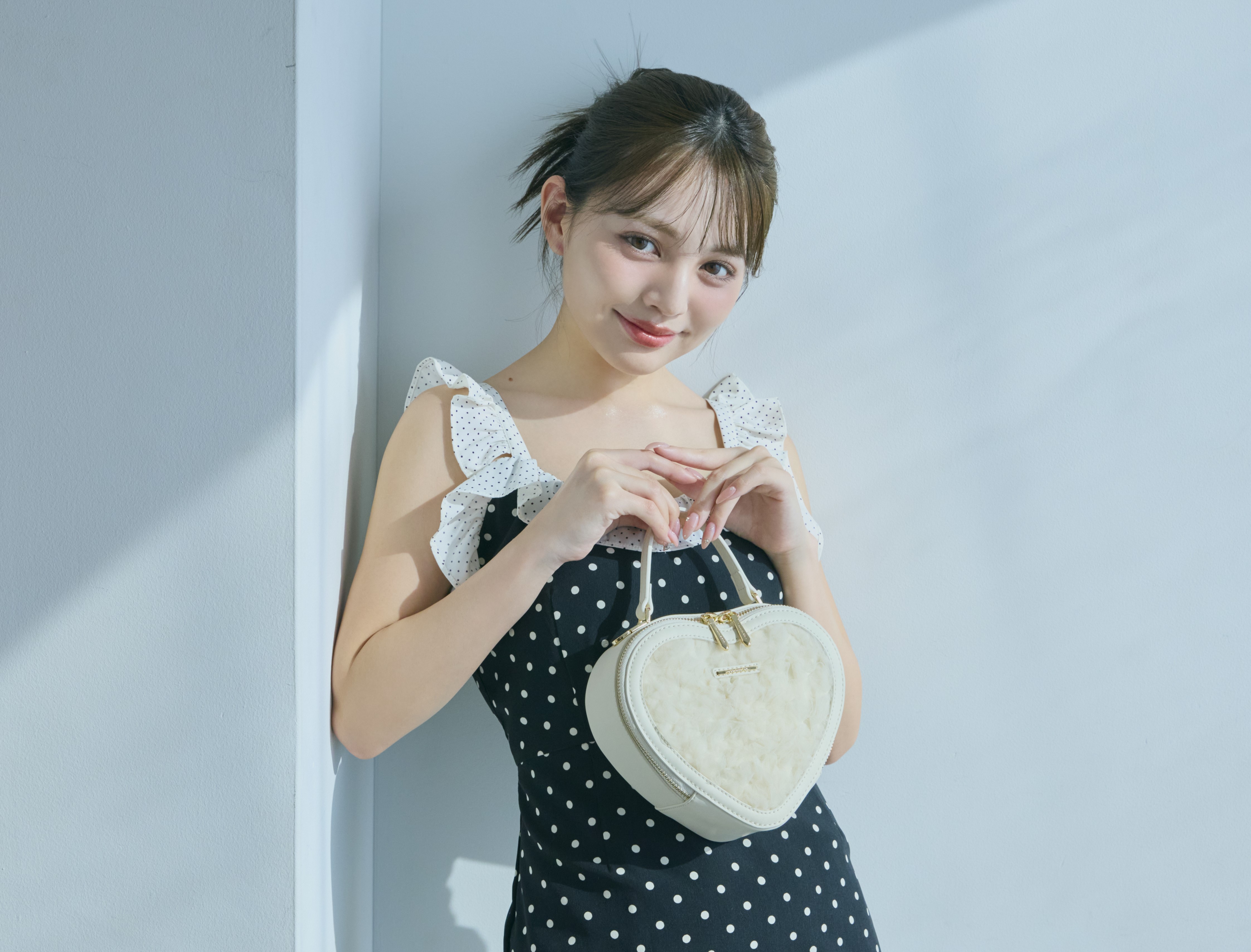 チュールハートショルダバッグ